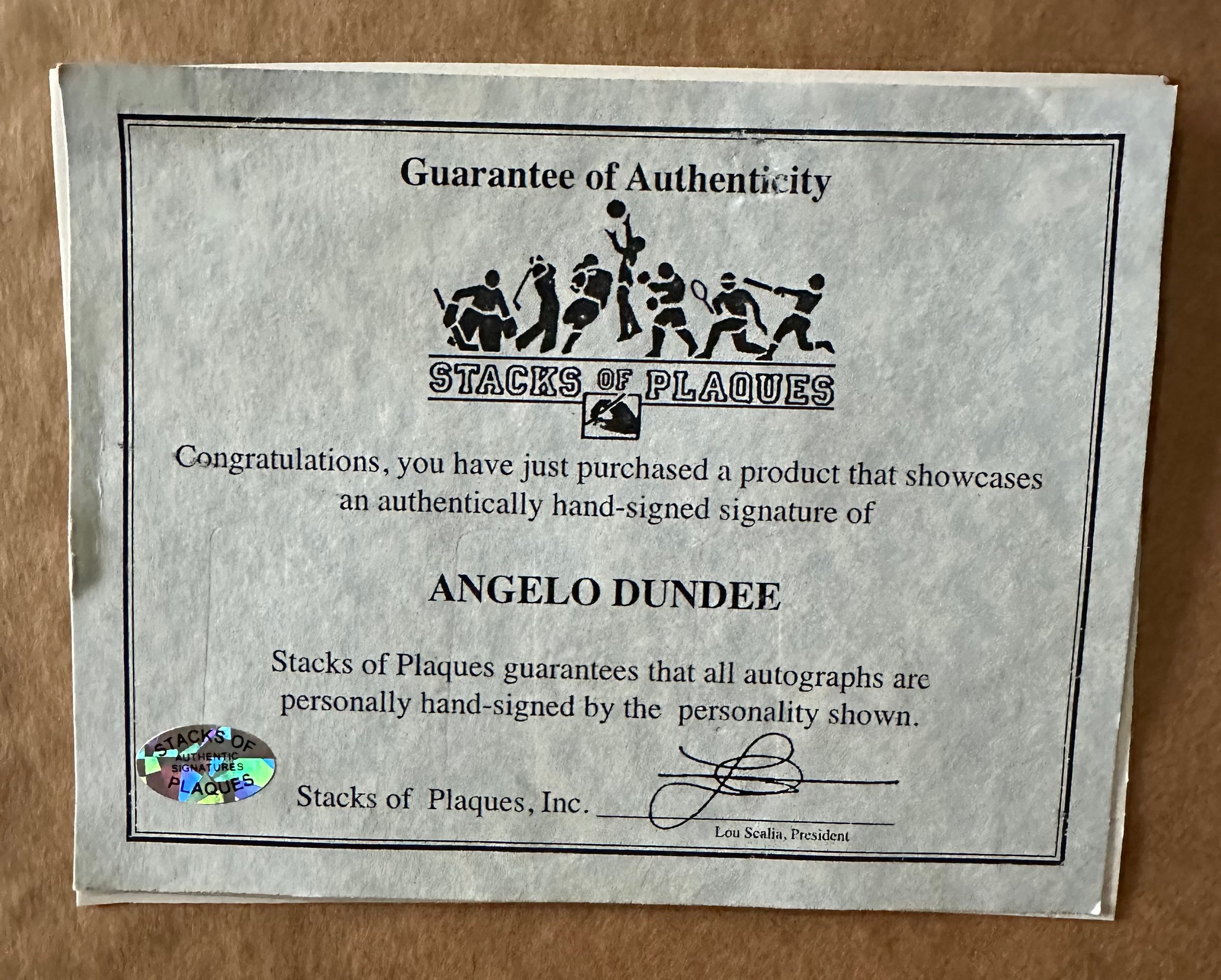 Muhammad Ali/Sonny Liston/Angelo Dundee Autographed